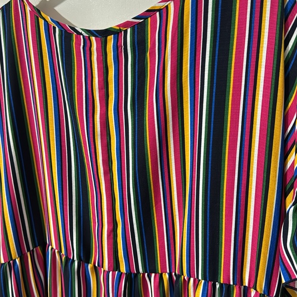 Multicolor Striped Ruffle Dress - Picture 11 of 14